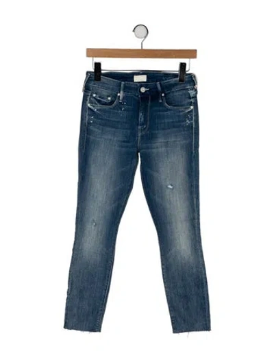 Pre-owned Mother Mid-rise Skinny Leg Jeans In Blue