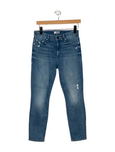 Pre-owned Mother Mid-rise Skinny Leg Jeans In Blue