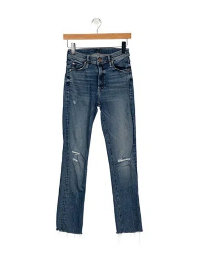 Pre-owned Mother Mid-rise Skinny Leg Jeans In Blue