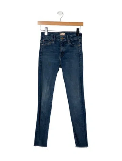 Pre-owned Mother Mid-rise Skinny Leg Jeans In Blue