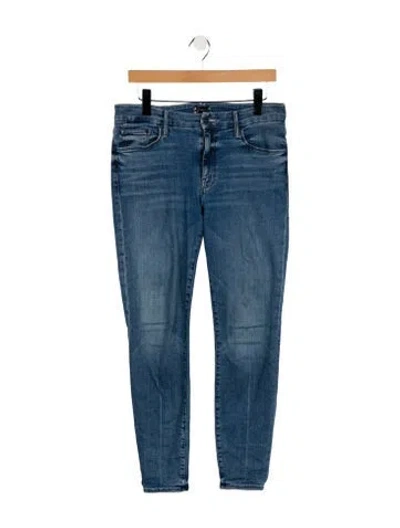 Pre-owned Mother Mid-rise Skinny Leg Jeans In Blue