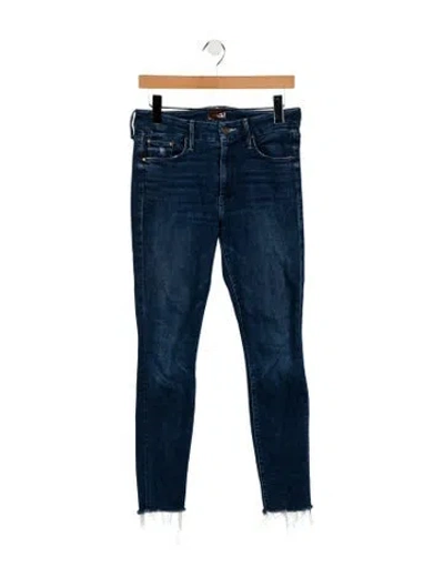 Pre-owned Mother Mid-rise Skinny Leg Jeans In Blue