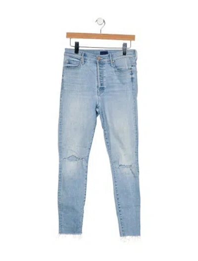 Pre-owned Mother Mid-rise Skinny Leg Jeans In Blue
