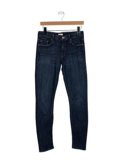 Pre-owned Mother Mid-rise Skinny Leg Jeans In Blue