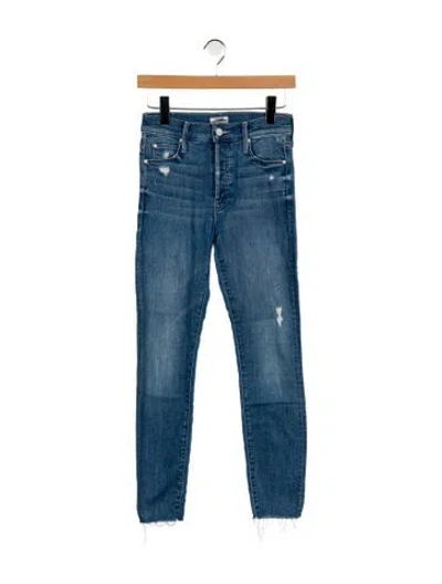 Pre-owned Mother Mid-rise Skinny Leg Jeans In Blue