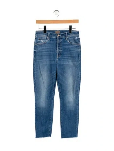 Pre-owned Mother Mid-rise Skinny Leg Jeans In Blue