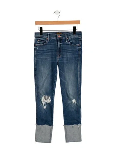 Pre-owned Mother Mid-rise Skinny Leg Jeans In Blue