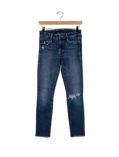 Pre-owned Mother Mid-rise Skinny Leg Jeans In Blue