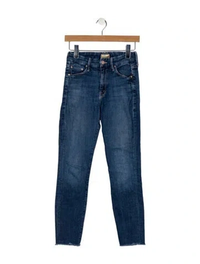 Pre-owned Mother Mid-rise Skinny Leg Jeans In Blue