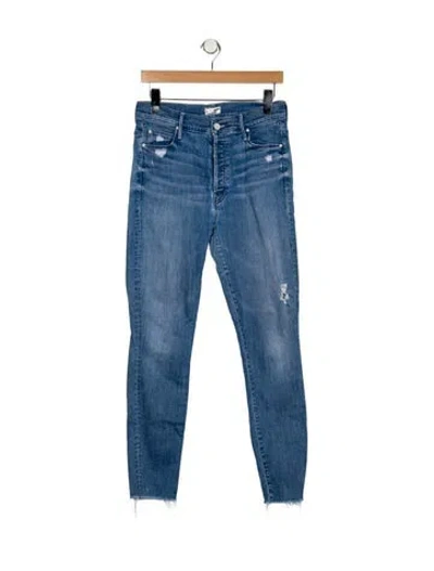 Pre-owned Mother Mid-rise Skinny Leg Jeans In Blue