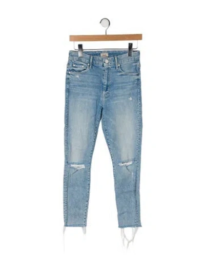 Pre-owned Mother Mid-rise Skinny Leg Jeans In Blue