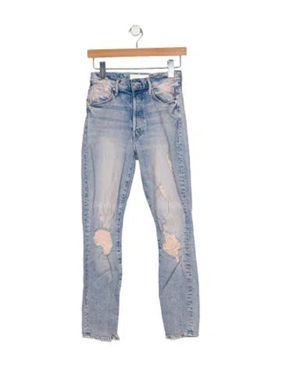 Pre-owned Mother Mid-rise Skinny Leg Jeans In Blue