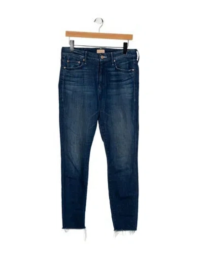 Pre-owned Mother Mid-rise Skinny Leg Jeans In Blue
