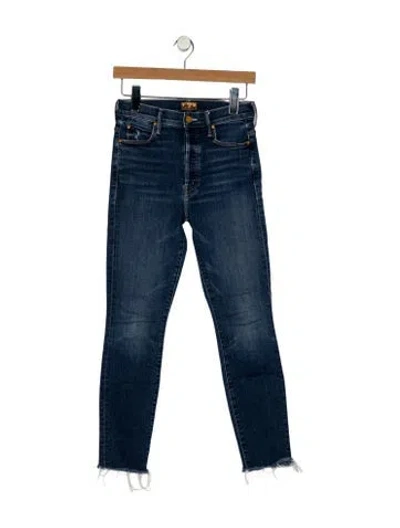 Pre-owned Mother Mid-rise Skinny Leg Jeans In Blue