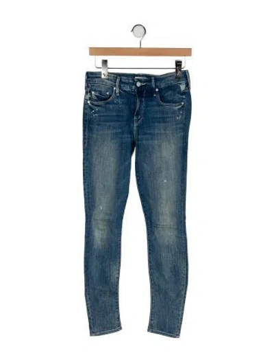 Pre-owned Mother Mid-rise Skinny Leg Jeans In Blue