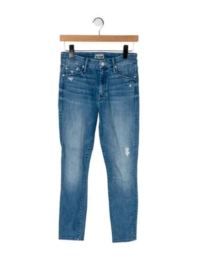 Pre-owned Mother Mid-rise Skinny Leg Jeans In Blue