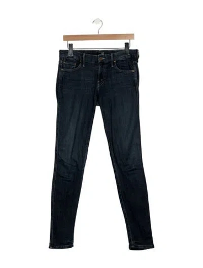 Pre-owned Mother Mid-rise Skinny Leg Jeans In Blue