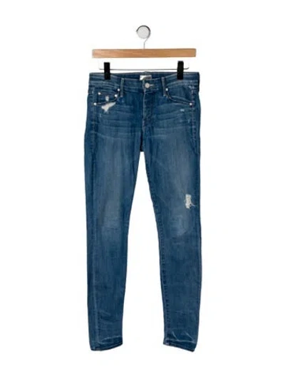 Pre-owned Mother Mid-rise Skinny Leg Jeans In Blue