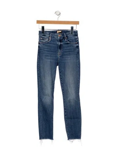 Pre-owned Mother Mid-rise Skinny Leg Jeans In Blue
