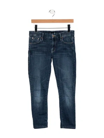 Pre-owned Mother Mid-rise Skinny Leg Jeans In Blue