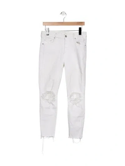 Pre-owned Mother Mid-rise Skinny Leg Jeans In Blue