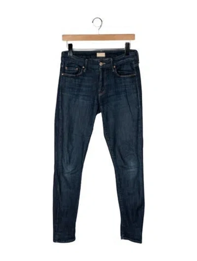 Pre-owned Mother Mid-rise Skinny Leg Jeans In Blue