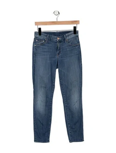 Pre-owned Mother Mid-rise Skinny Leg Jeans In Blue