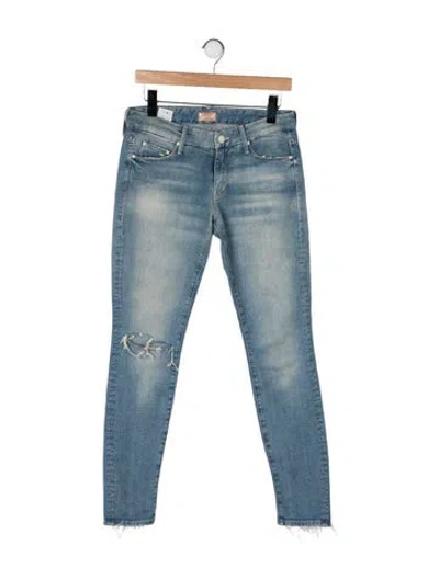Pre-owned Mother Mid-rise Skinny Leg Jeans In Blue