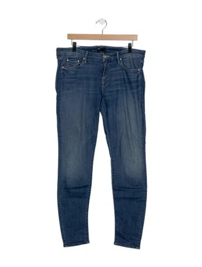 Pre-owned Mother Mid-rise Skinny Leg Jeans In Blue