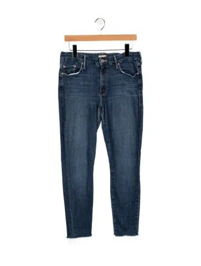 Pre-owned Mother Mid-rise Skinny Leg Jeans In Blue