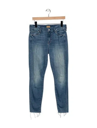 Pre-owned Mother Mid-rise Skinny Leg Jeans In Blue