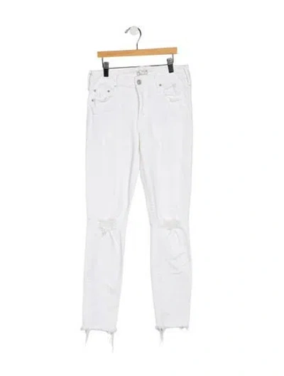 Pre-owned Mother Mid-rise Skinny Leg Jeans In Blue