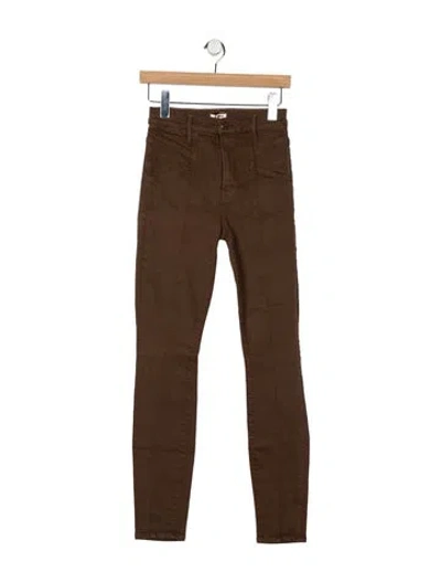 Pre-owned Mother Mid-rise Skinny Leg Jeans In Brown