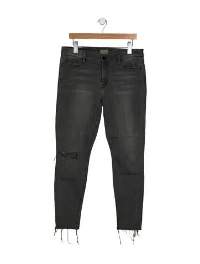 Pre-owned Mother Mid-rise Skinny Leg Jeans In Gray