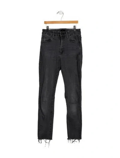 Pre-owned Mother Mid-rise Skinny Leg Jeans In Gray