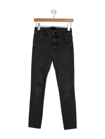 Pre-owned Mother Mid-rise Skinny Leg Jeans In Gray