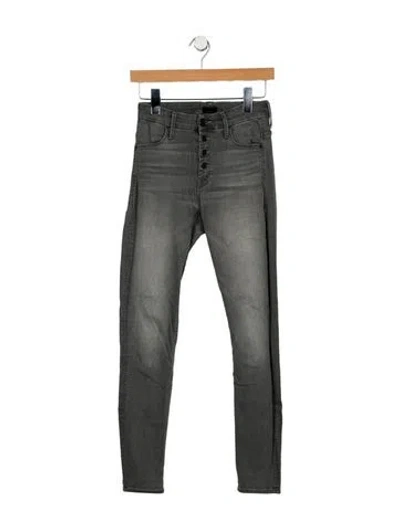 Pre-owned Mother Mid-rise Skinny Leg Jeans In Gray