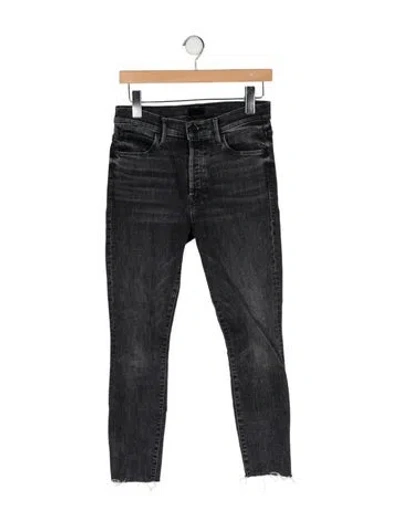 Pre-owned Mother Mid-rise Skinny Leg Jeans In Gray