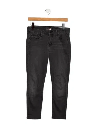 Pre-owned Mother Mid-rise Skinny Leg Jeans In Gray