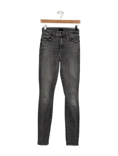 Pre-owned Mother Mid-rise Skinny Leg Jeans In Gray
