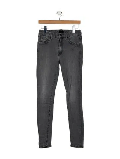 Pre-owned Mother Mid-rise Skinny Leg Jeans In Gray