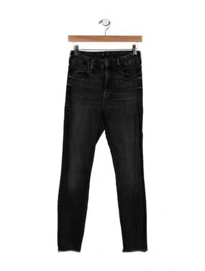 Pre-owned Mother Mid-rise Skinny Leg Jeans In Gray