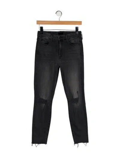 Pre-owned Mother Mid-rise Skinny Leg Jeans In Gray