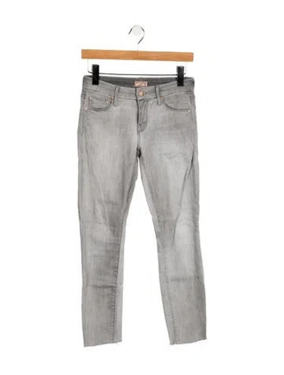 Pre-owned Mother Mid-rise Skinny Leg Jeans In Gray