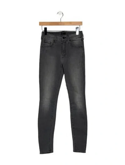 Pre-owned Mother Mid-rise Skinny Leg Jeans In Gray