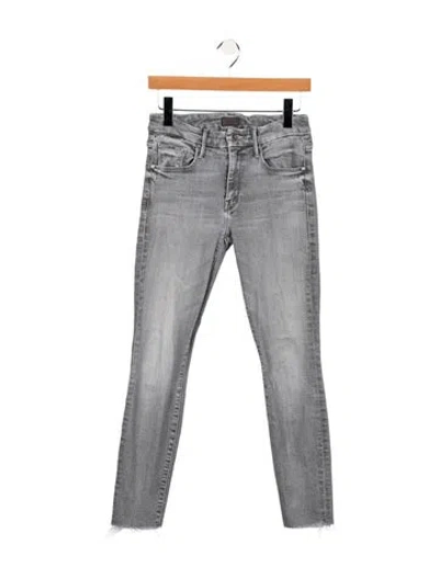 Pre-owned Mother Mid-rise Skinny Leg Jeans In Gray