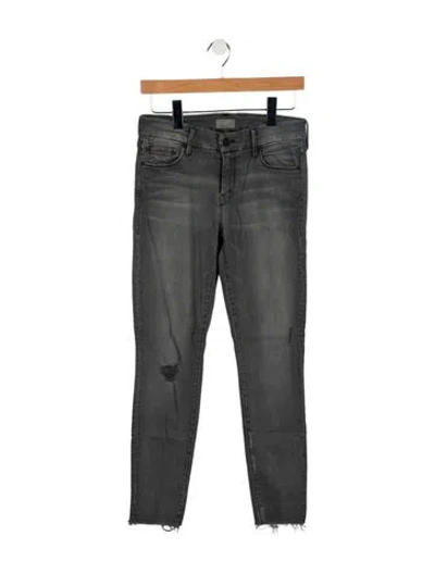 Pre-owned Mother Mid-rise Skinny Leg Jeans In Gray