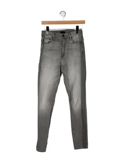 Pre-owned Mother Mid-rise Skinny Leg Jeans In Gray