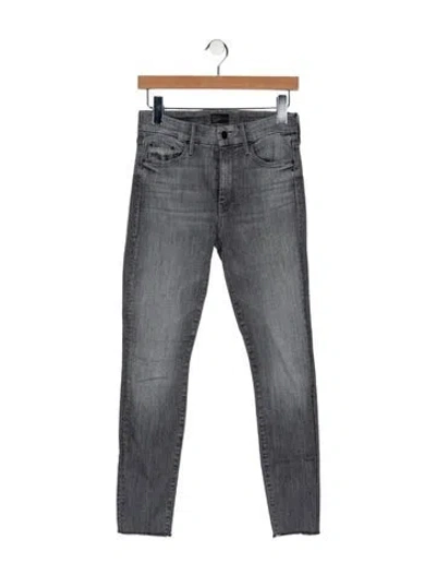 Pre-owned Mother Mid-rise Skinny Leg Jeans In Gray