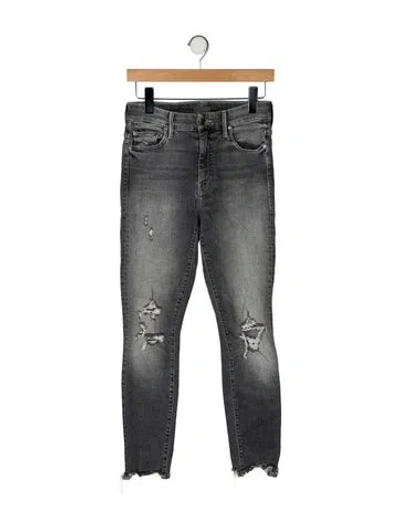 Pre-owned Mother Mid-rise Skinny Leg Jeans In Gray